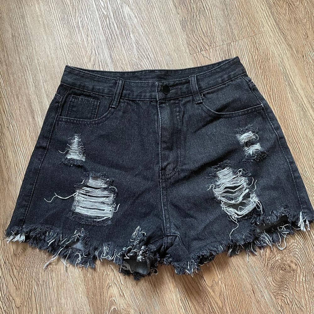 Shein size S black denim shorts
